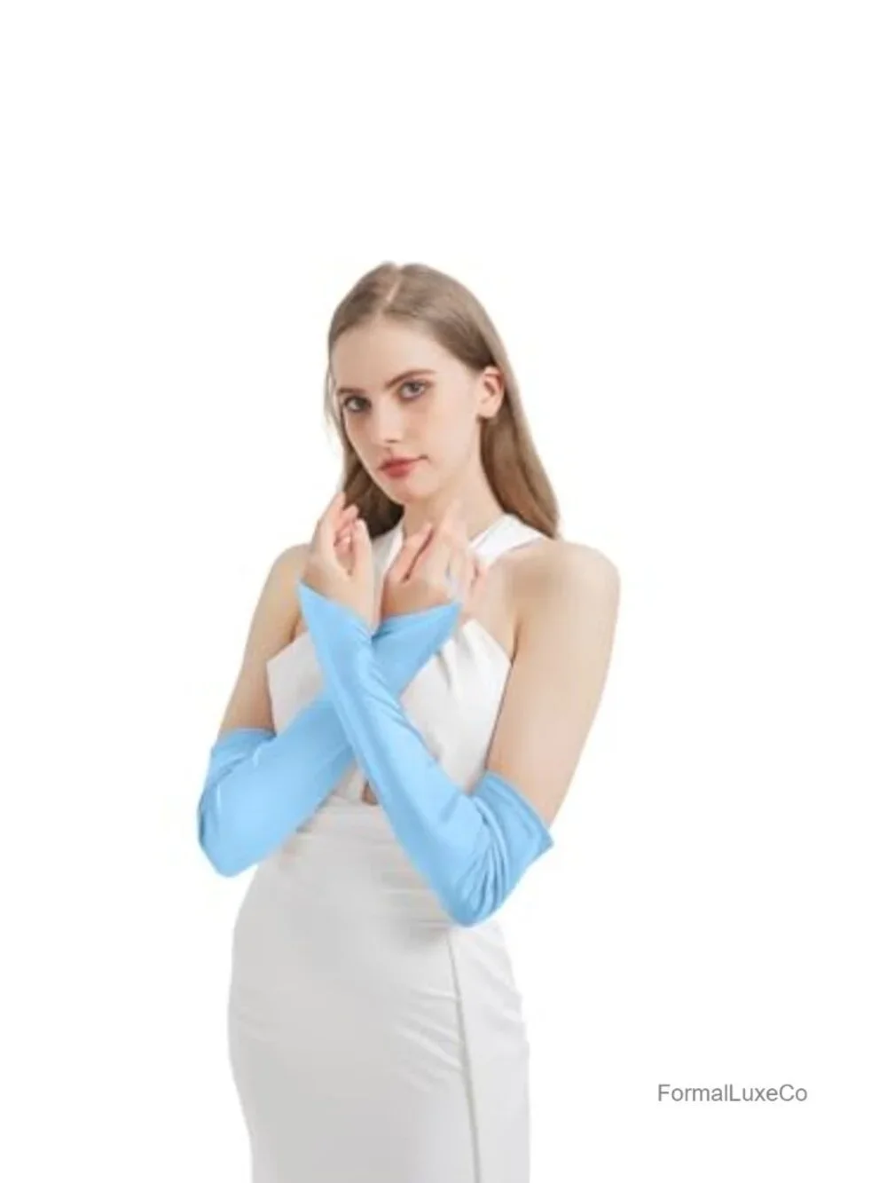 Women's Satin Fingerless Long Gloves Costume